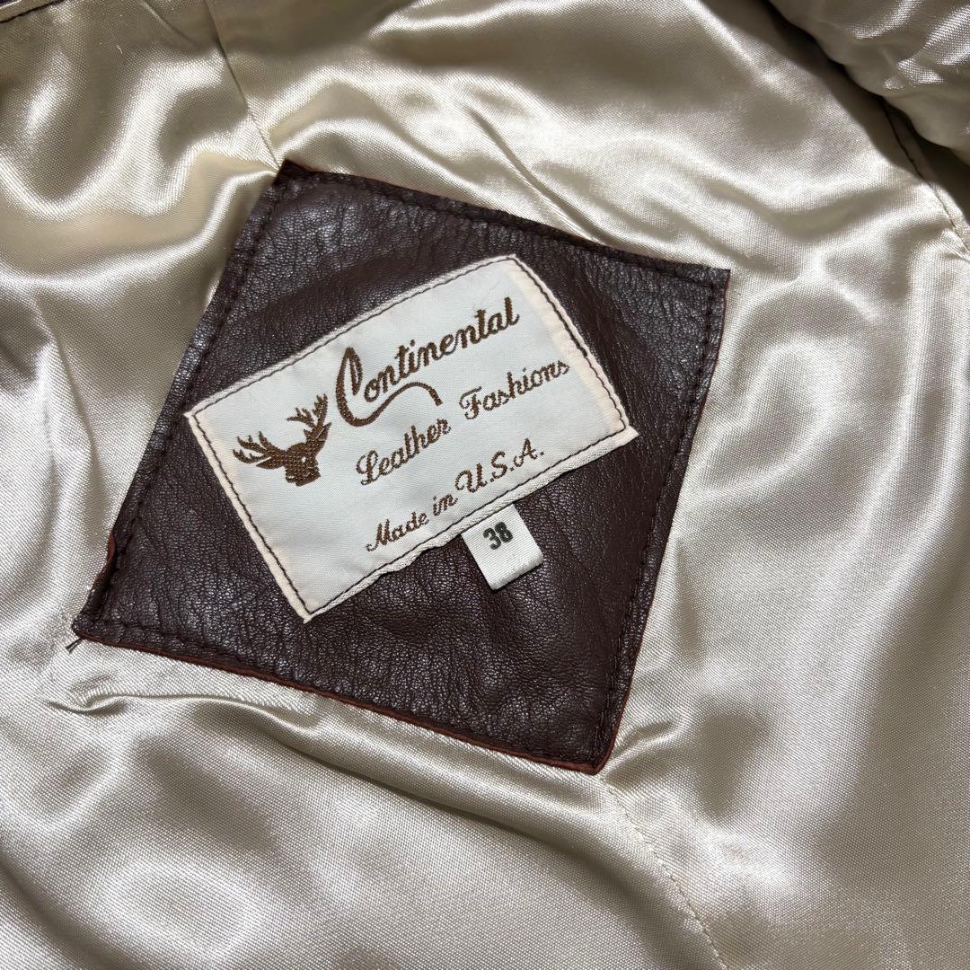 【極上美品】70s U.S.A.製 スムースレザーベスト ゴールデンサイズ M