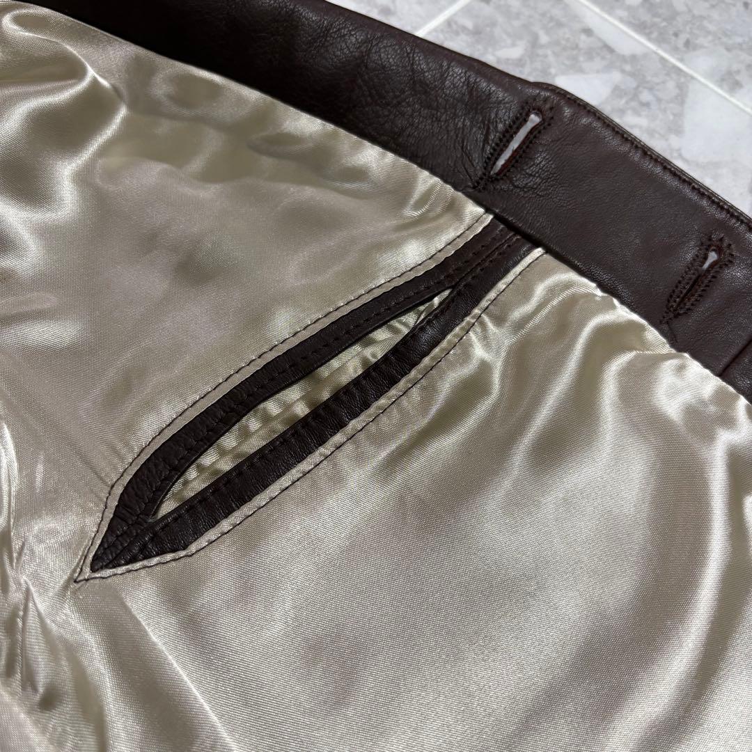 【極上美品】70s U.S.A.製 スムースレザーベスト ゴールデンサイズ M