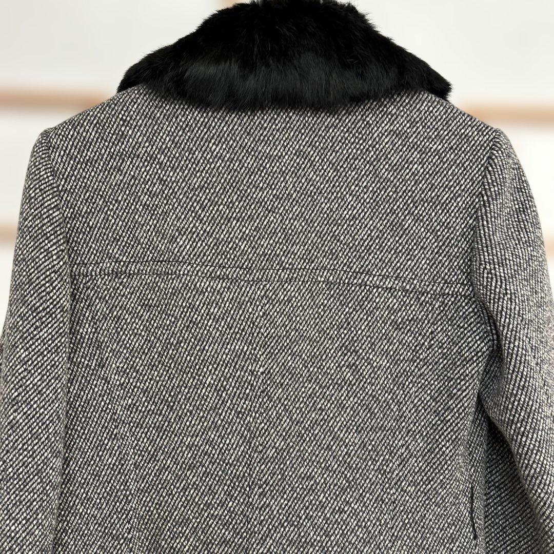 MAX & CO.ラビットファー付きウールコート442XL