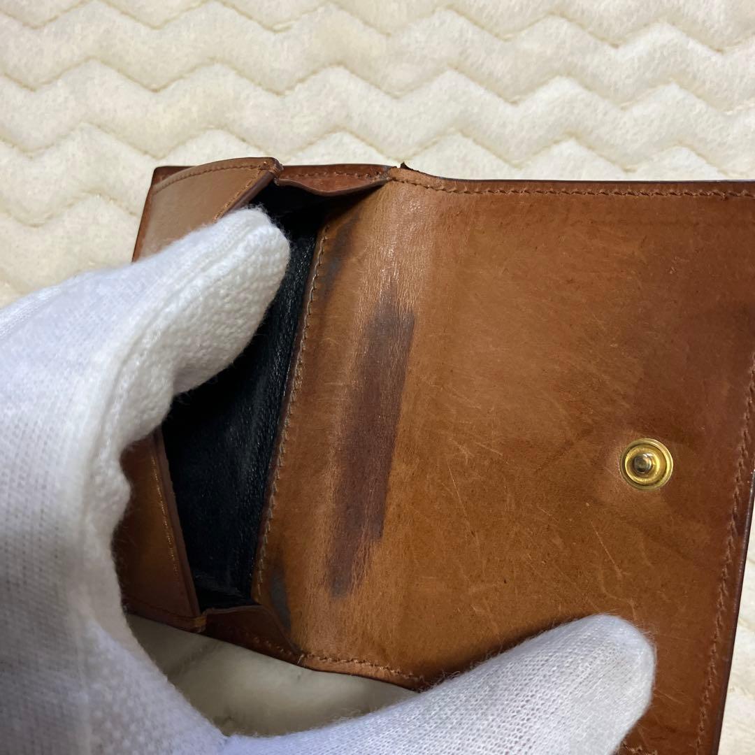 サンローラン　タイニー　ウォレット　三つ折り財布　レザー　コンパクトウォレット