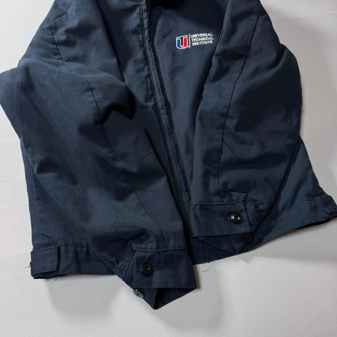 90s RED KAP 企業 刺繍 ワークジャケット 古着 ネイビー 中綿 古着