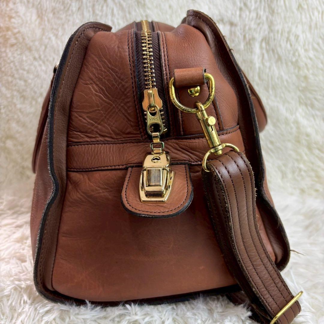 【美品】ポーター バロン ボストンバッグ 2way レザー ブラウン A4可