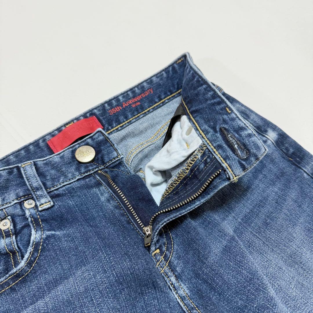 美品　RED CARD　35th Anniv. Wide　ワイドデニム　22