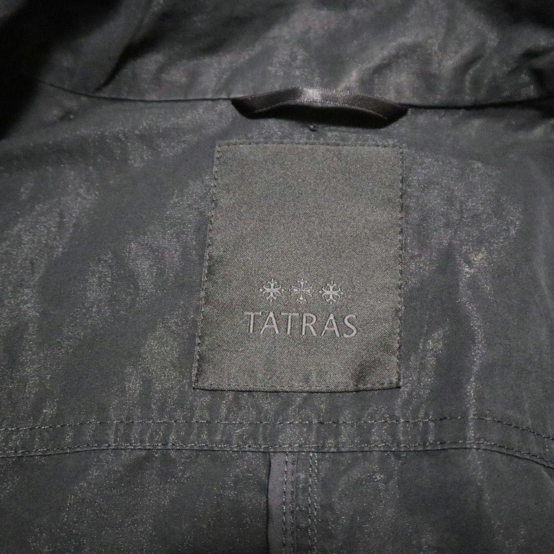 春物　 TATRAS モッズコート フード付パーカー 薄手　ブラック　01
