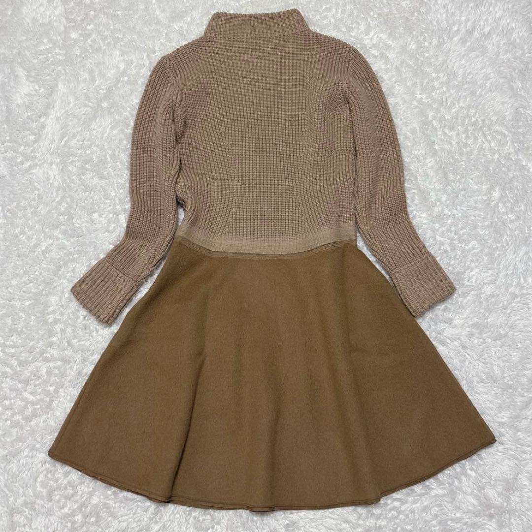 【LANVIN Collection】ニットワンピース ドッキング 異素材 40