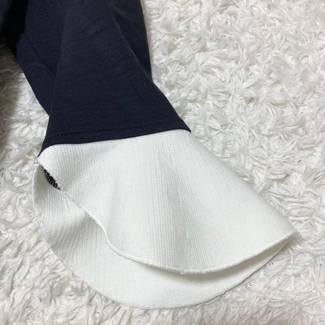 Ballsey ニットコンビポンチ クルーネックワンピース 36 ネイビー