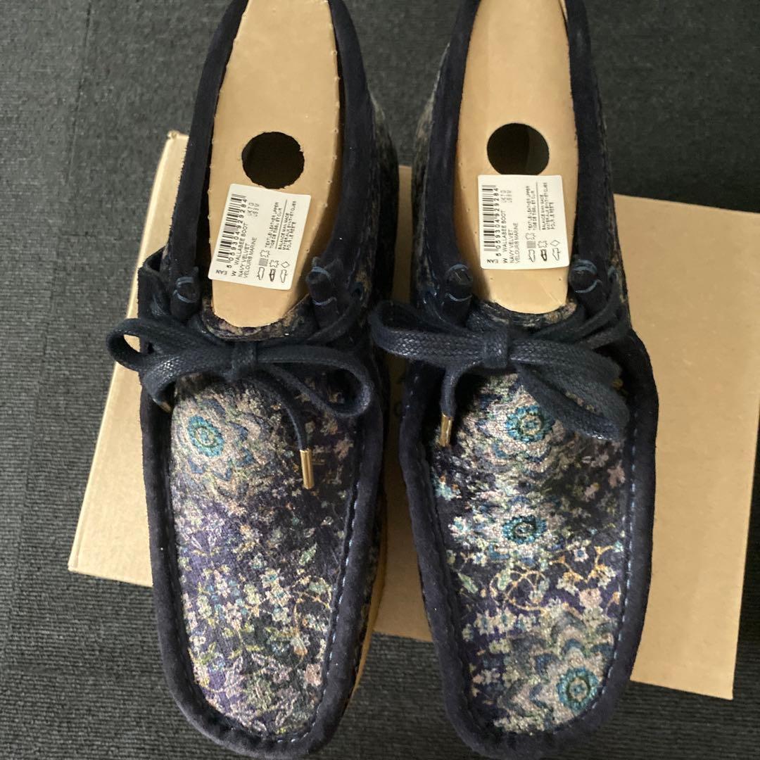 値下げ中！クラークス ブーツ ベルベット navy 激レア