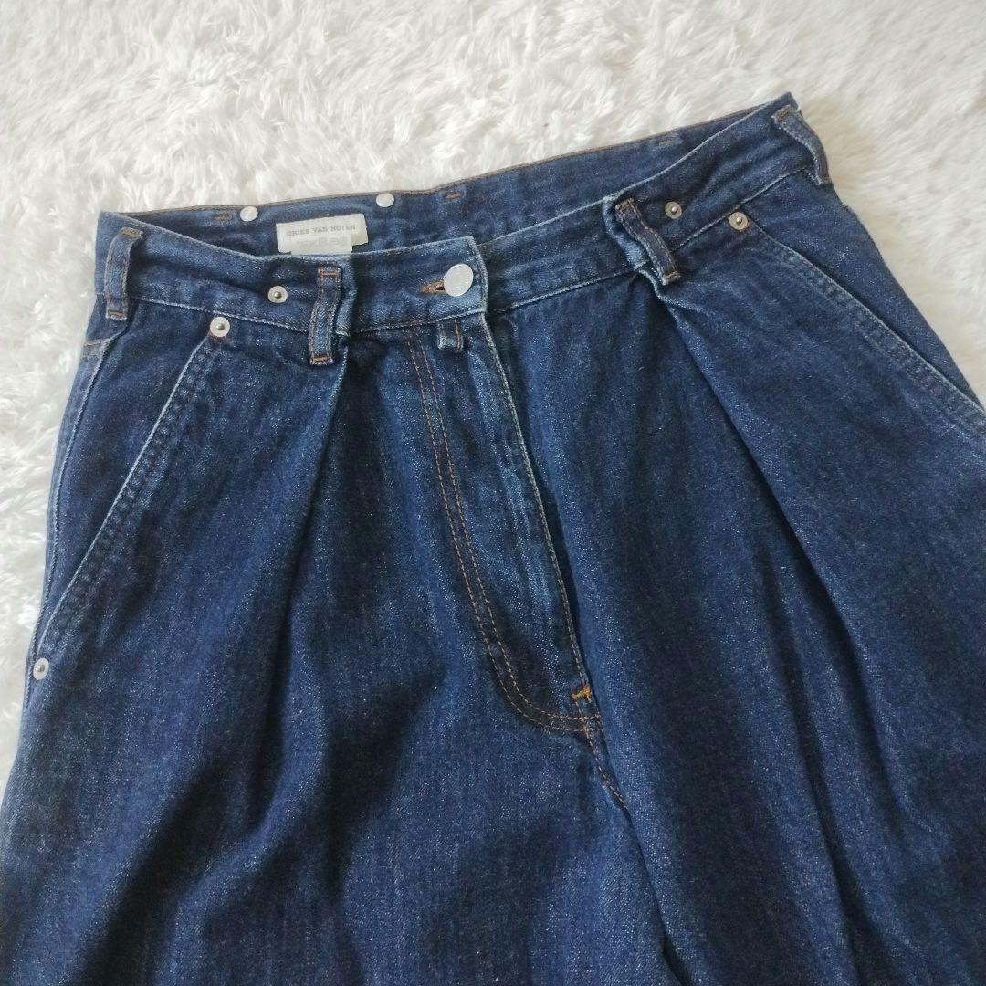 美品　ドリスヴァンノッテン　バギー　ワイドデニムパンツ　34　インディゴブルー