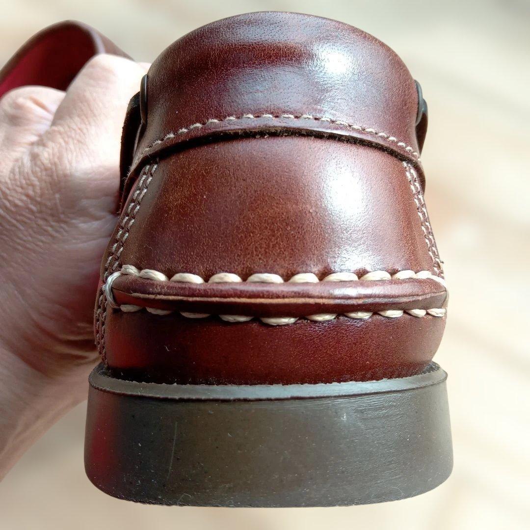 パラブーツ　Paraboot　赤レザー　デッキシューズ
