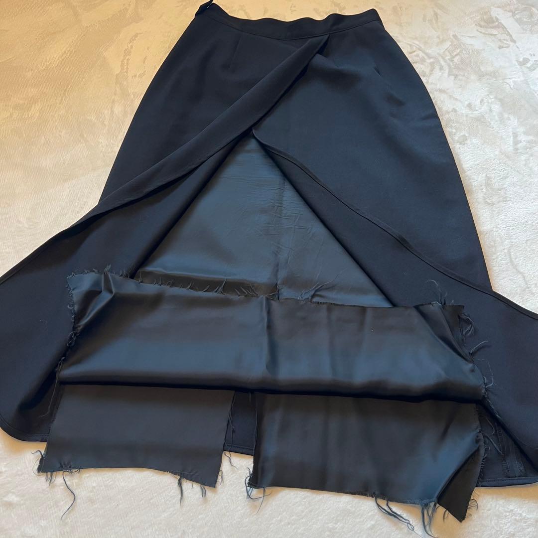 【美品】sulvam サルバム　カットオフ　スカート　裏地あり　ブラック　黒　M