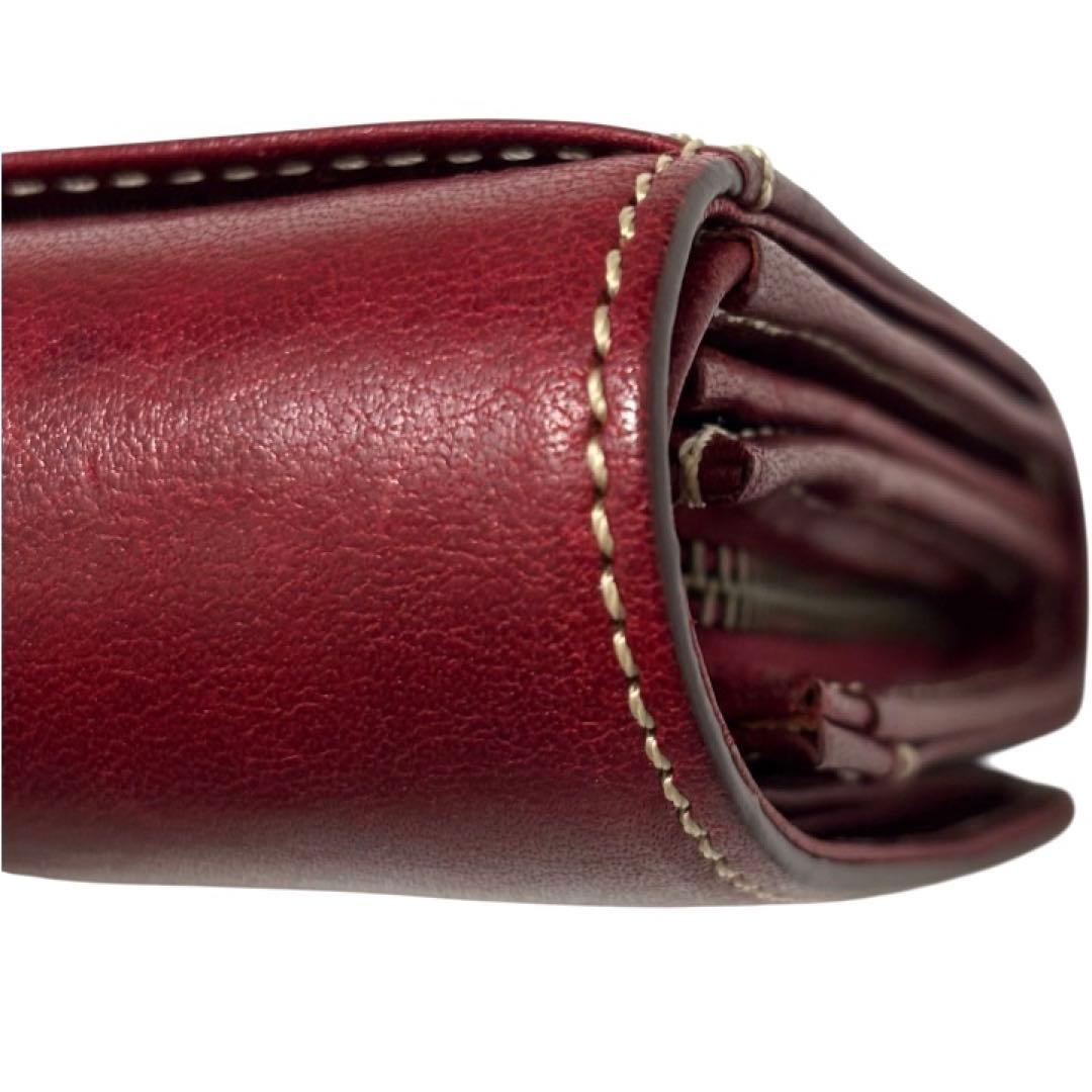 美品 ダコタ Dakota フォンス 二つ折り財布 レザー 本革 レッド
