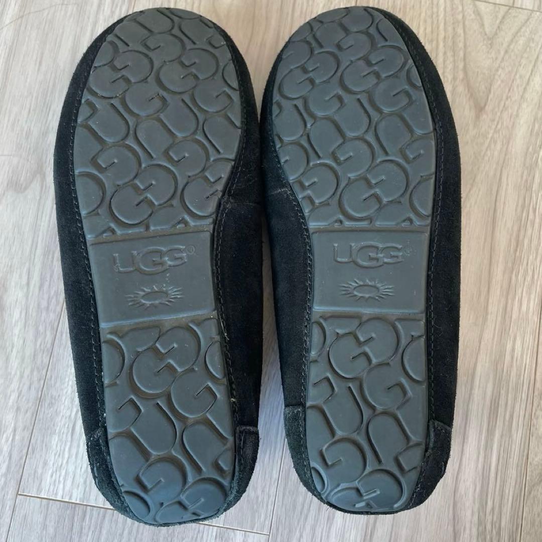UGG モカシン　28cm　スエード　ムートンシューズ　スリッポン　ブラック　黒