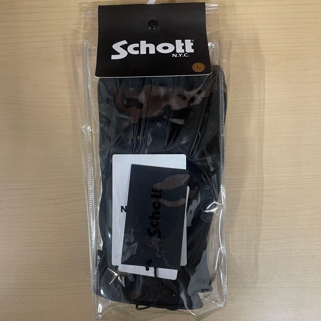【新品】Schott レザーグローブ ブラック ワンスター