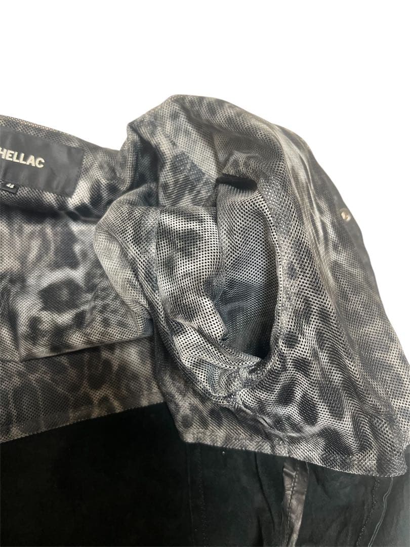 SHELLACシワ加工レザー半袖シャツ グランジ archive size46