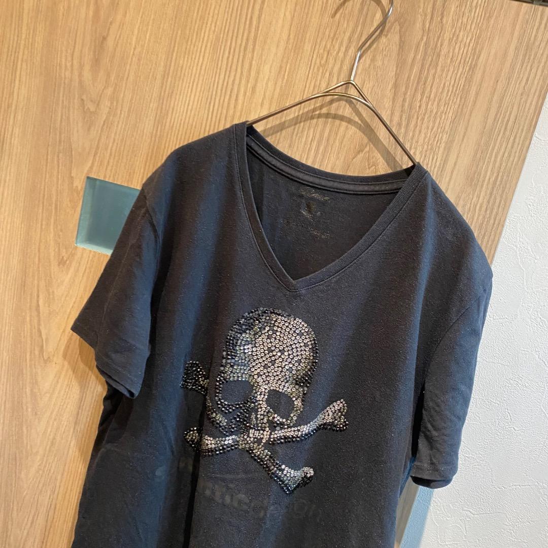 Roen×semantic design お兄系 y2k 髑髏 vネックTシャツ