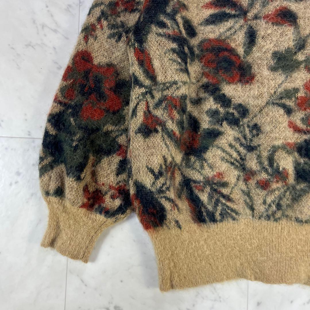 AMERI♡3WAY NOSTALGIC RUG KNIT フラワー ジャガー
