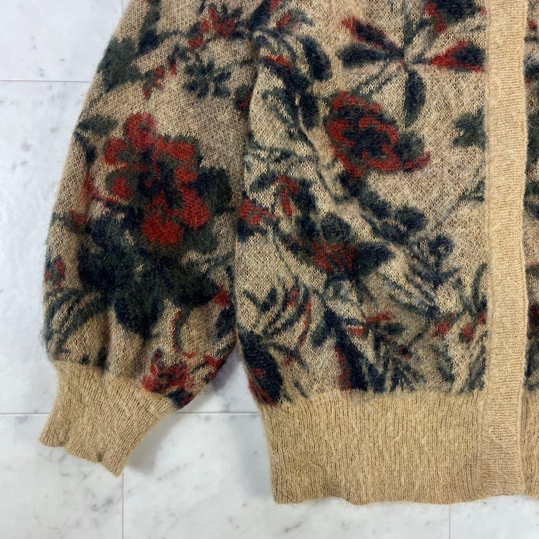 AMERI♡3WAY NOSTALGIC RUG KNIT フラワー ジャガー
