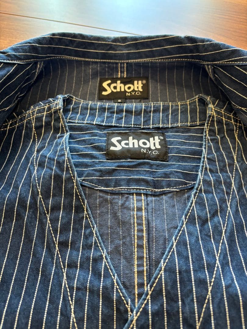 Schott オールドヒッコリージャケット& オールドヒッコリーベスト　セット