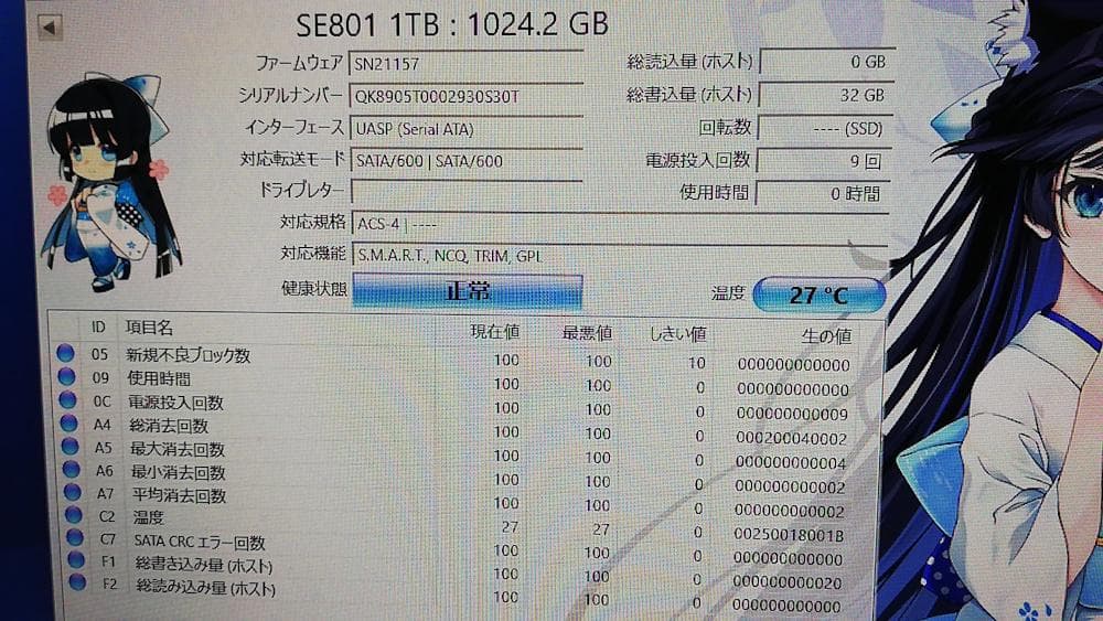 SE801 SSD ゴールドシリーズ 1TB & 512GBのセット