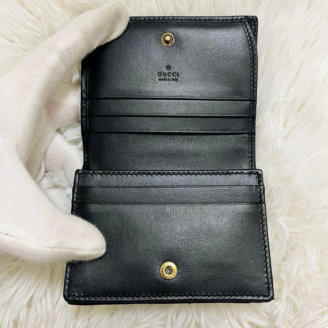 極美✨付属完備✨GUCCI 二つ折り財布 キルティング マーモントGG レザー