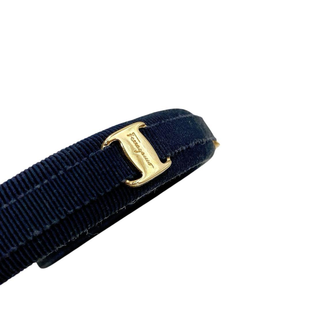 美品✨Ferragamo フェラガモ　カチューシャ　ヴァラリボン　ブラック