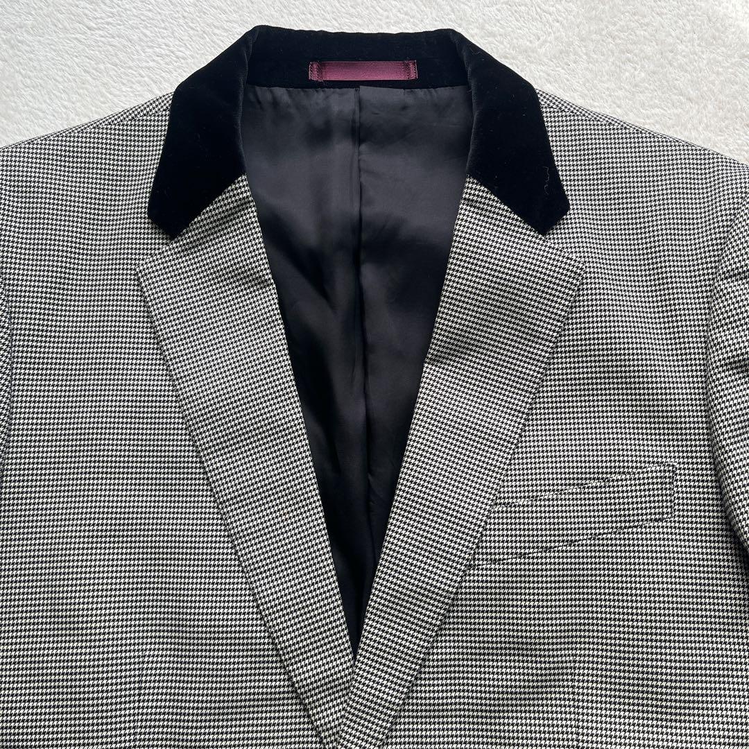 Paul Smith ポールスミス 千鳥柄 襟 ベロア テーラードジャケット M