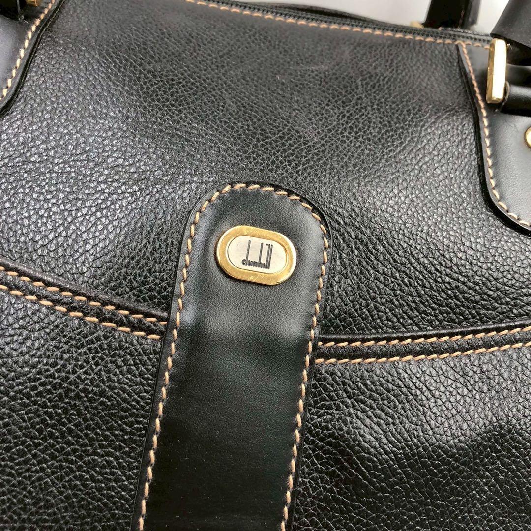 オールレザー◎Dunhill ダンヒル ボストンバッグ メンズ 黒 ブラック