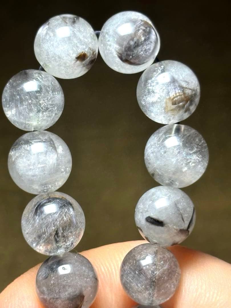 【極上品】プラチナルチルクォーツ ブレスレット（約9.3mm〜9.8mm）