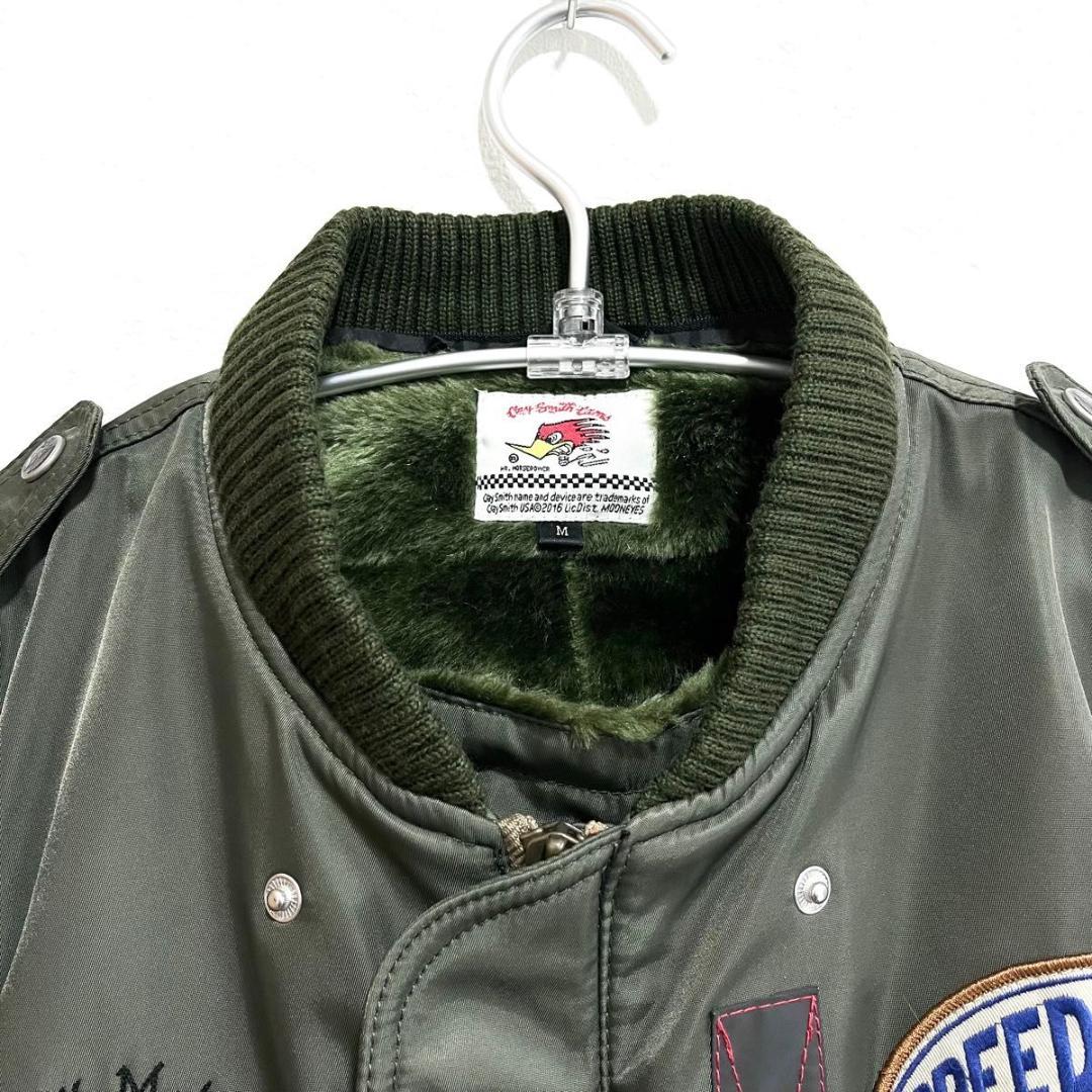 クレイスミス MA-1 フライトジャケット M カーキ 脱着ファー襟 B-3仕様