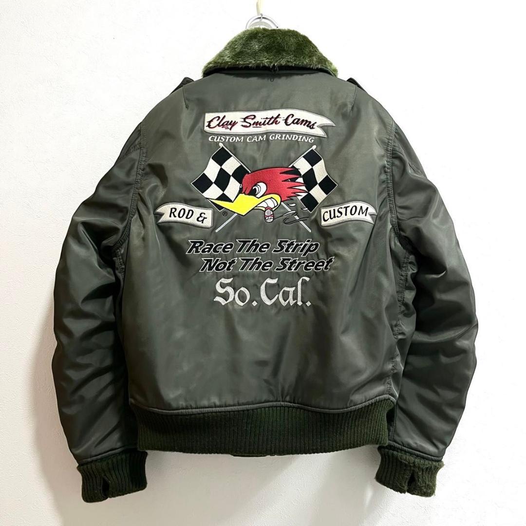 クレイスミス MA-1 フライトジャケット M カーキ 脱着ファー襟 B-3仕様
