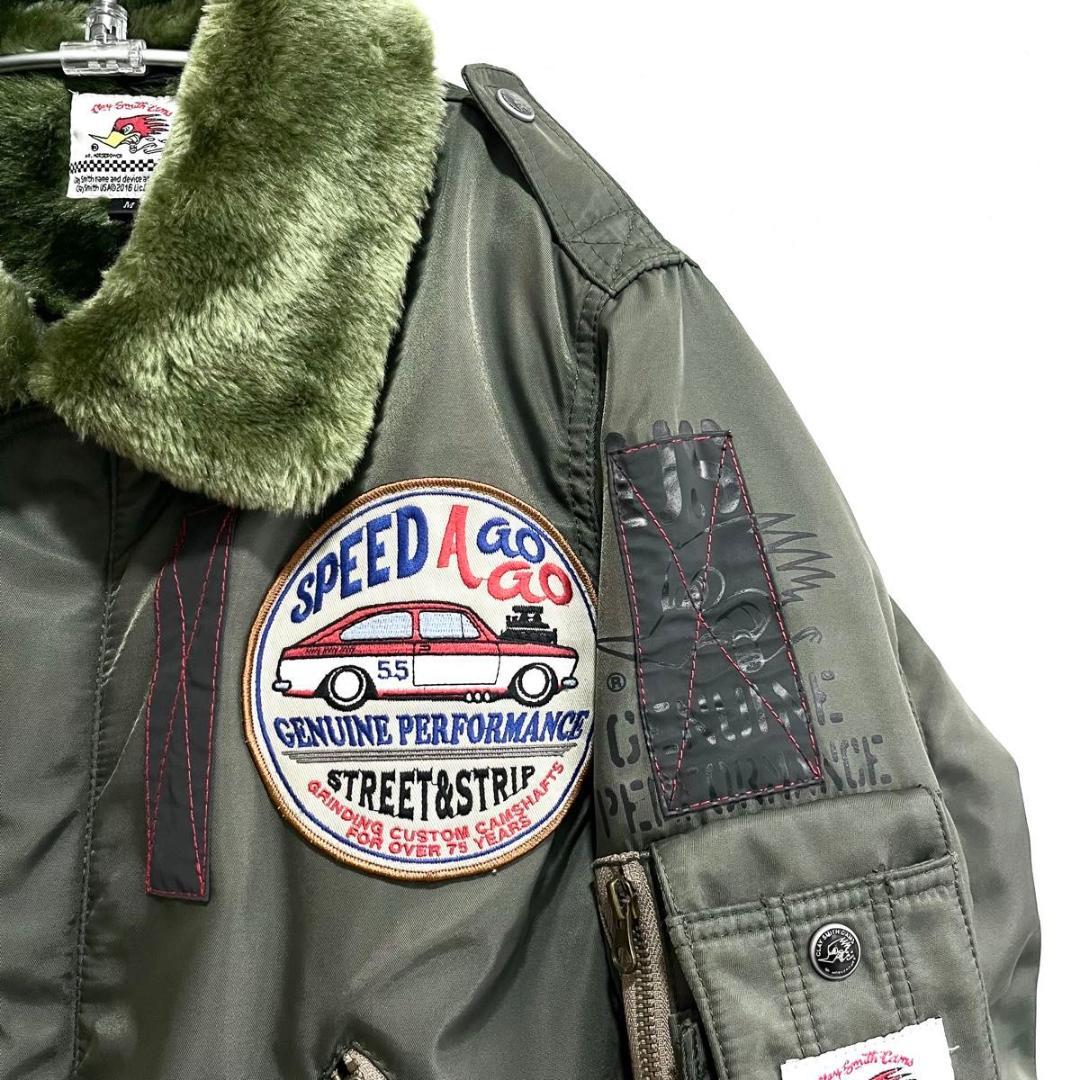 クレイスミス MA-1 フライトジャケット M カーキ 脱着ファー襟 B-3仕様