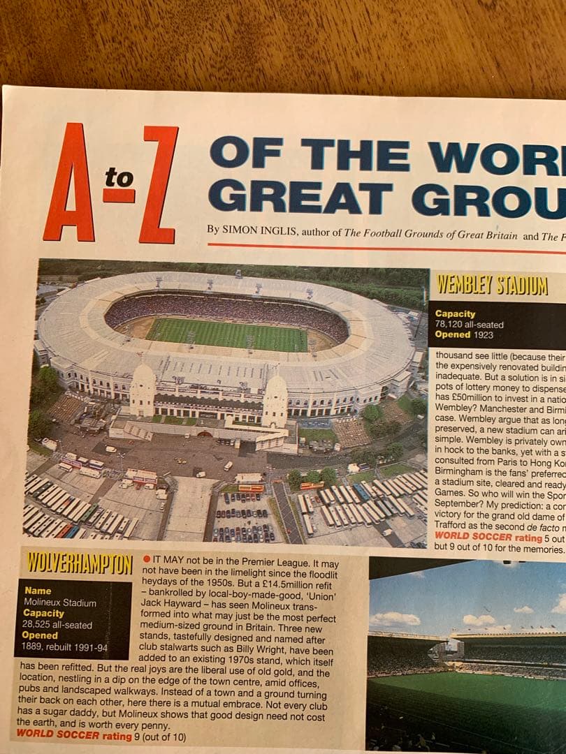 入手困難！1995年8月号World Soccer 日本記事満載・WC招致活動も