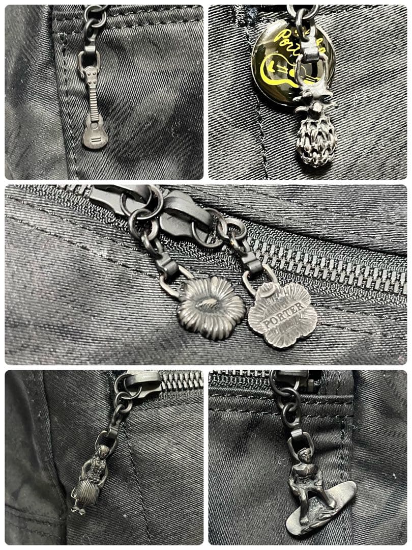 希少 極美品 PORTER ALOHA ボストン 黒　ミニポーチ付き