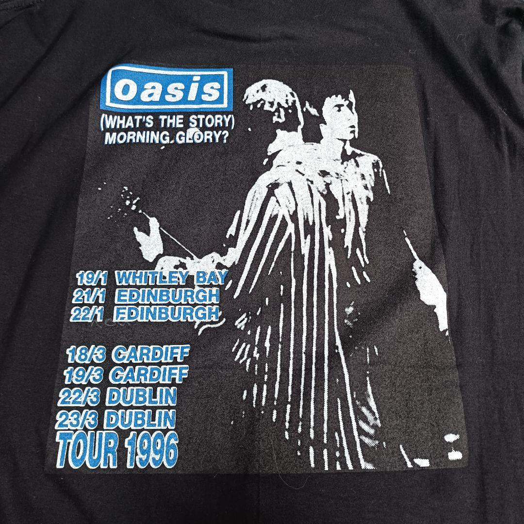 oasis ロンT アームプリント 黒 ブラック バンド サイズXL