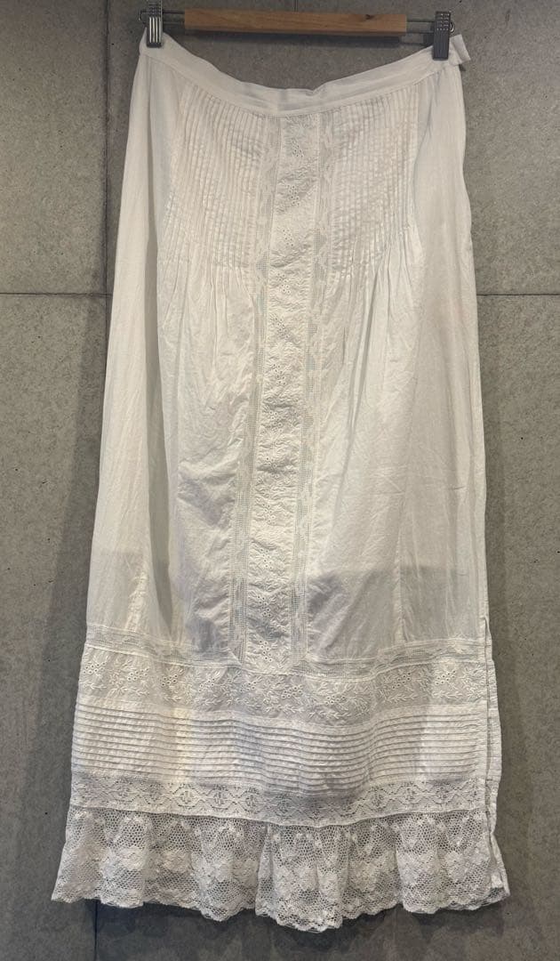 anuke Tuck Lace Skirt F レース ロングスカート