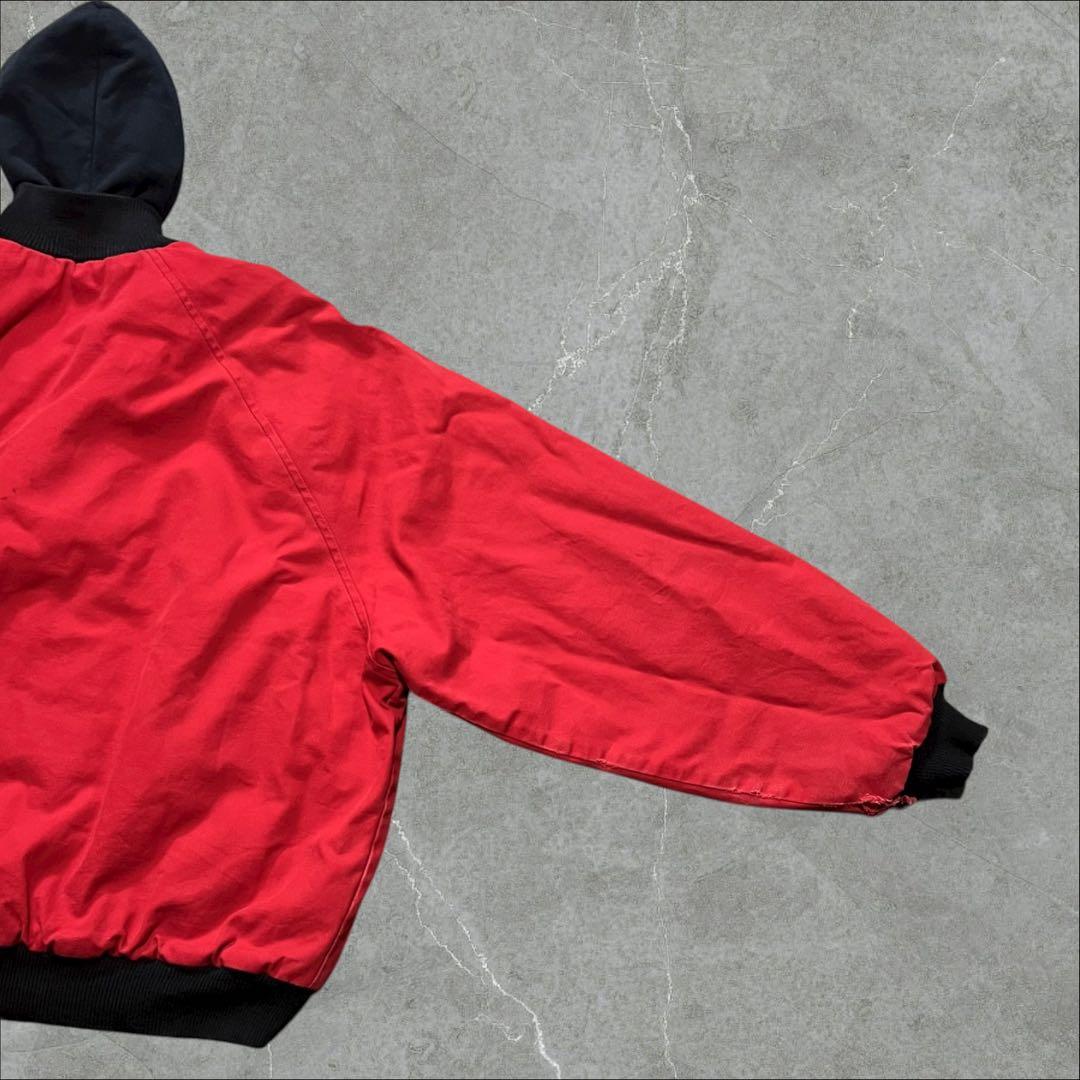 90sUSA製COUNTRY TAFFダックワークジャケッツXL赤フェード襤褸