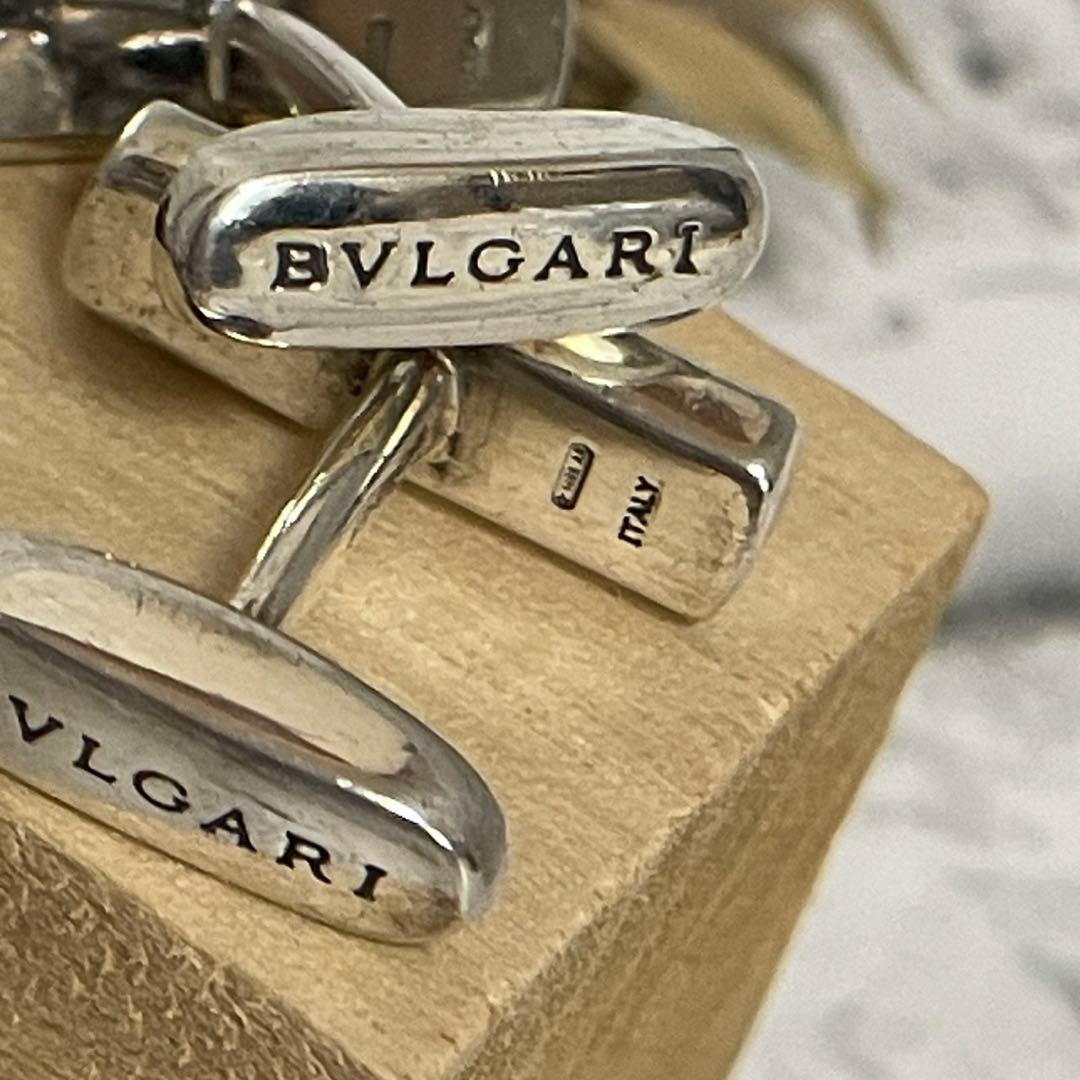✨BVLGARI シルバー925 カフリンクス カフス ブラックストライプ
