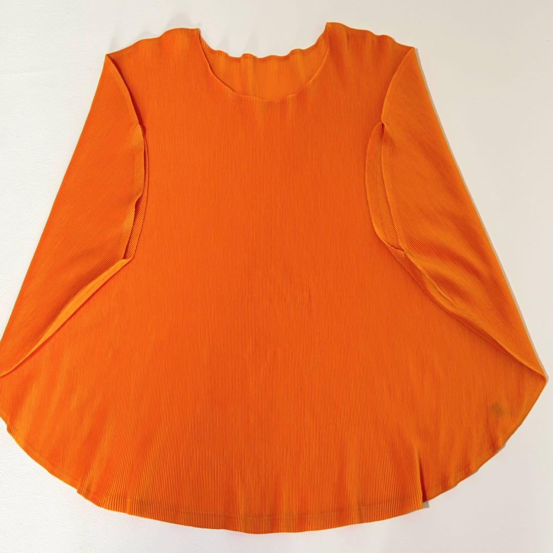 希少・美品PLEATS PLEASE イッセイミヤケ 変形 サークルトップス 橙