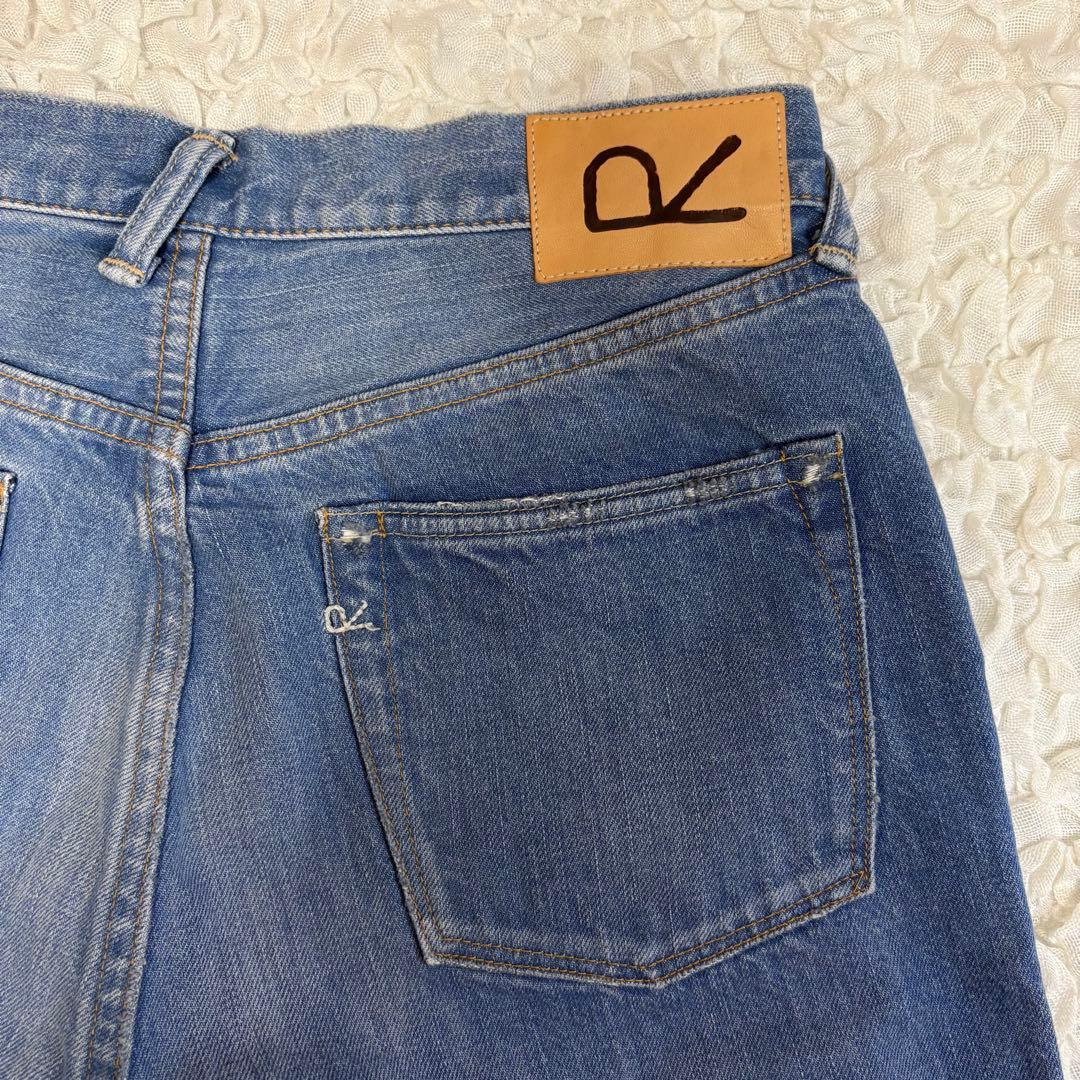45R 美品 おこめデニムのコバチ比女（加工）デニム ジーンズ ブルー