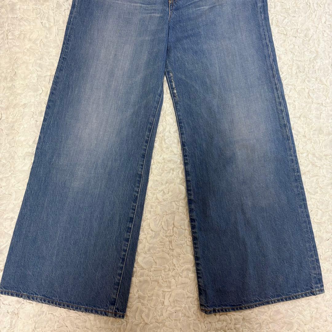 45R 美品 おこめデニムのコバチ比女（加工）デニム ジーンズ ブルー