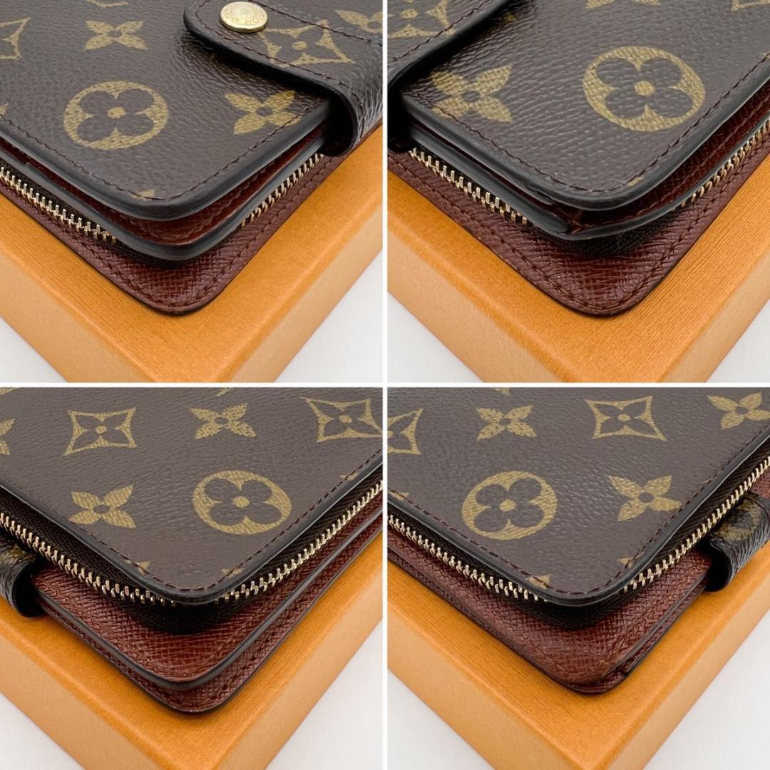 【美品】ヴィトン モノグラム コンパクトジップ 二つ折り 財布 M61667