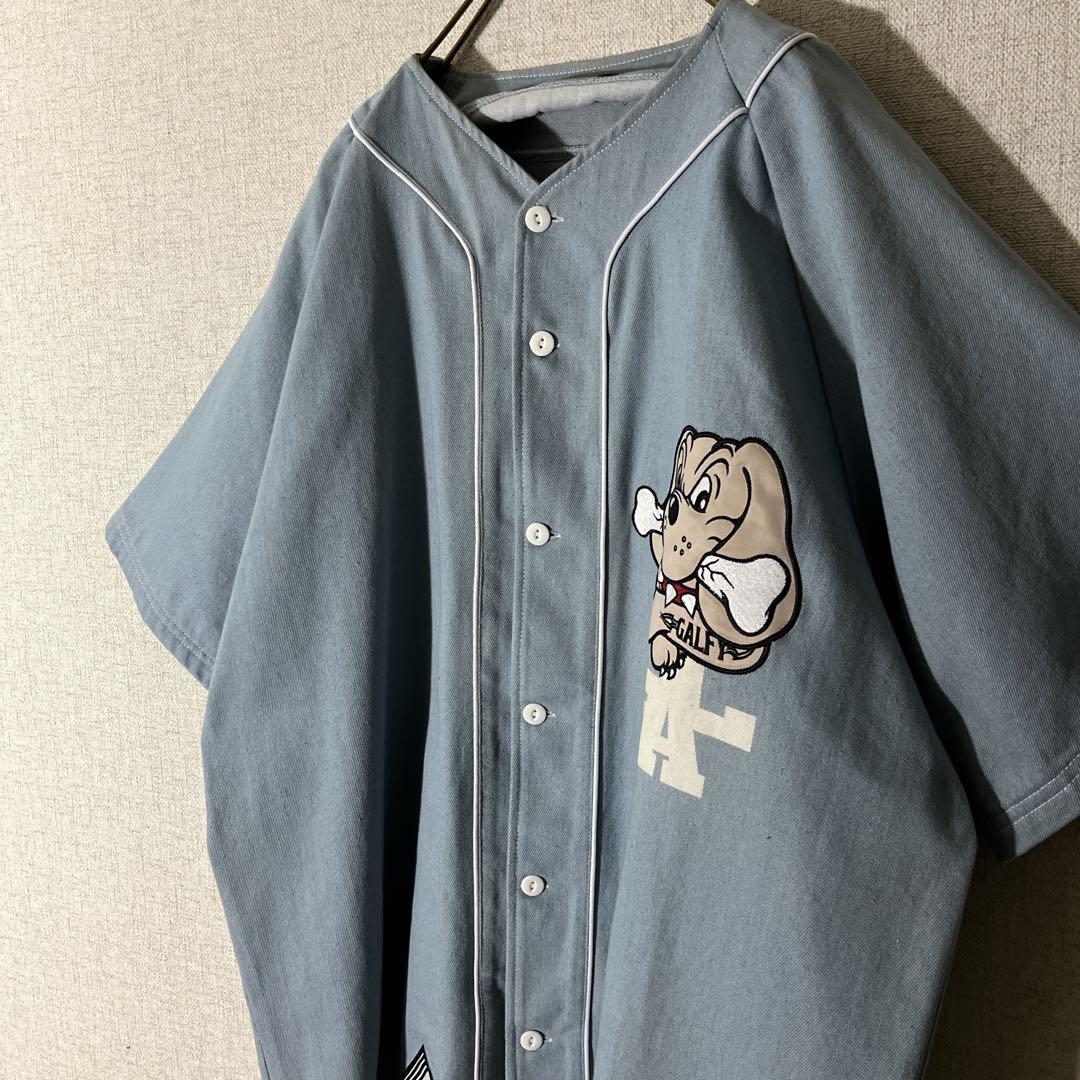 GALFY ガルフィー デニム ベースボールシャツ ビックロゴ