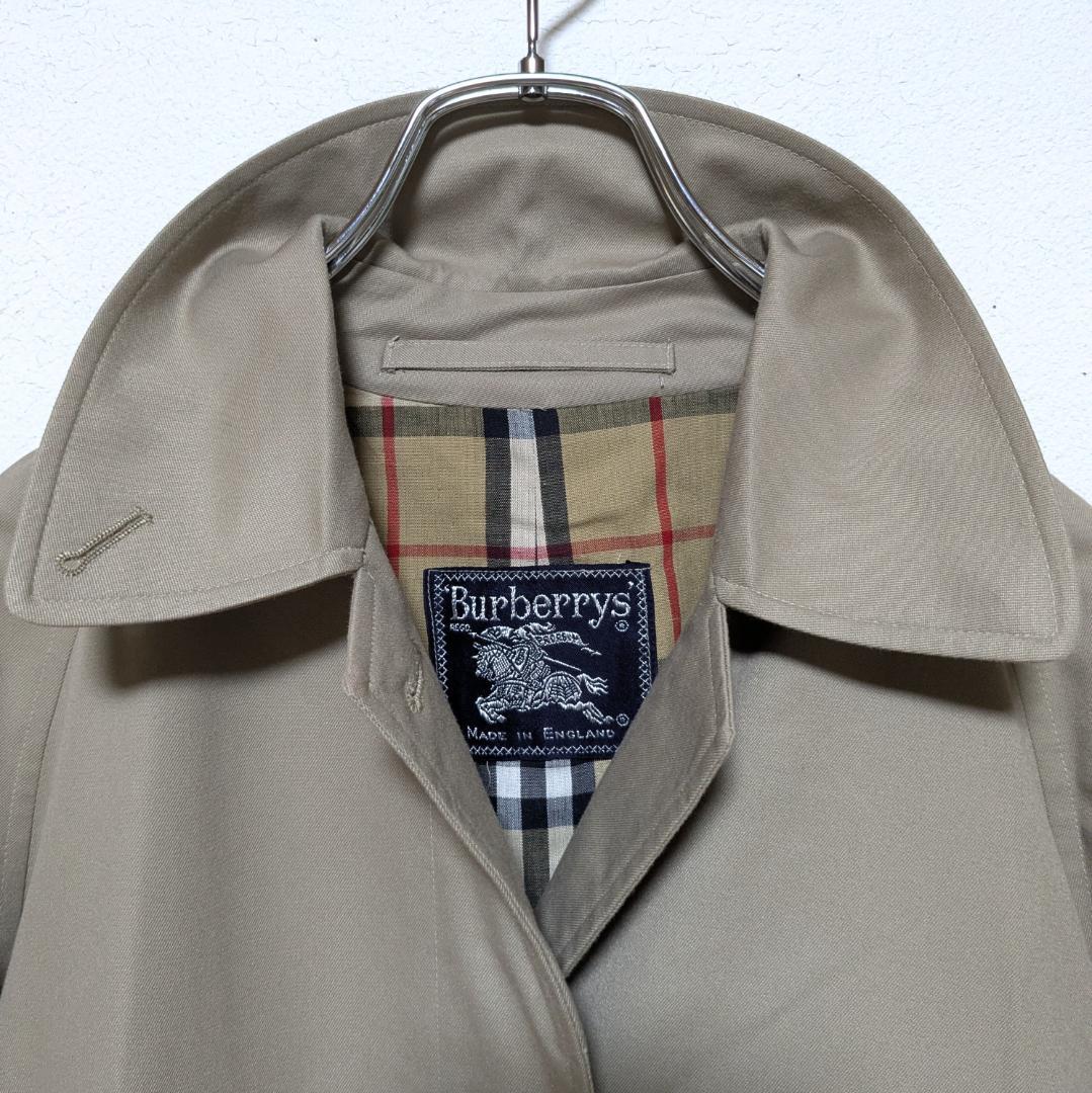 美品 英国製 80～90s バーバリー ステンカラーコート レディース 17