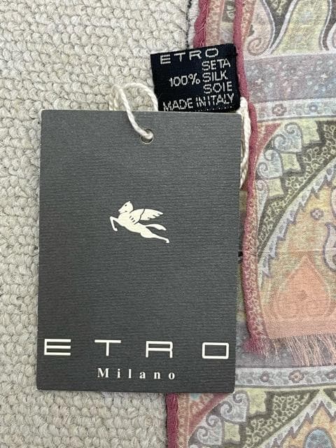 (L03020) 新品 ETRO シルク ペイズリー柄 スカーフ ストール