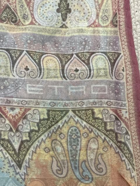 (L03020) 新品 ETRO シルク ペイズリー柄 スカーフ ストール