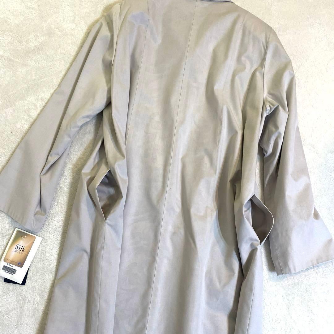 新品　シルク　ジャケット　コート 裏地模様付き　L ゆったり　軽い　上品