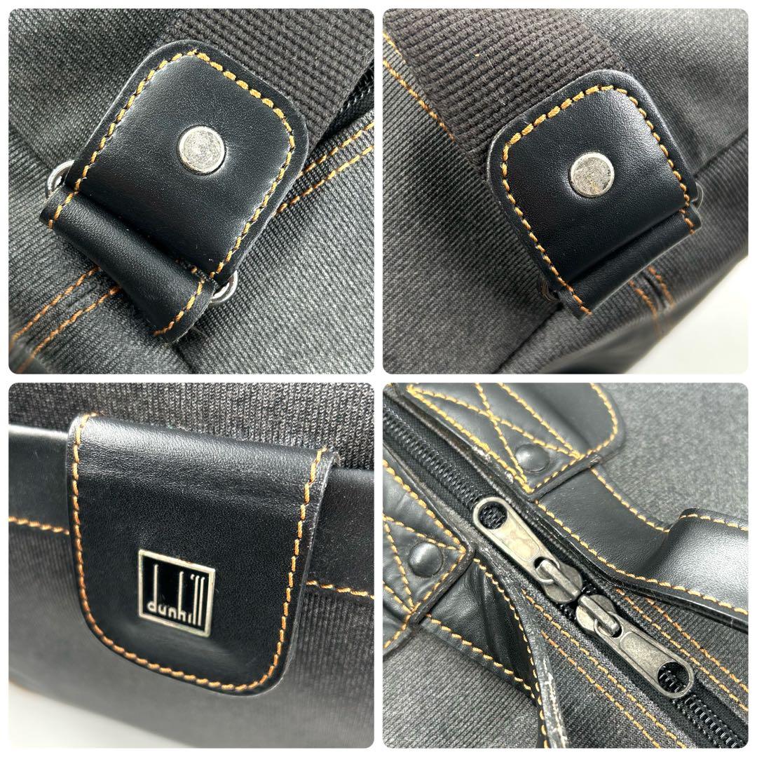 ダンヒル 752 ダンボストンバッグ 2way レザー PVC ブラック 大容量