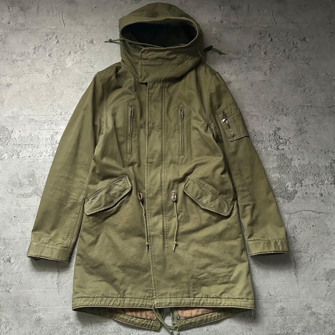 美品 Lounge Lizard フード ラウンジリザード モッズコート L
