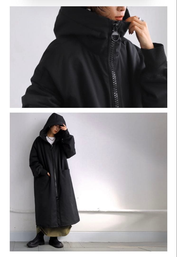 アンティカ　ビッグジッパー ロングコート