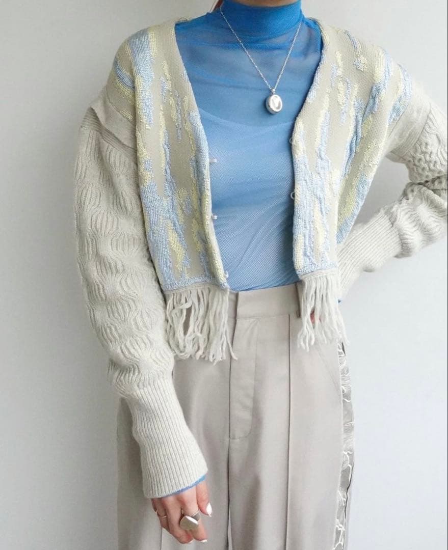トップス sahara 23AW 2way Design Knit Cardigan